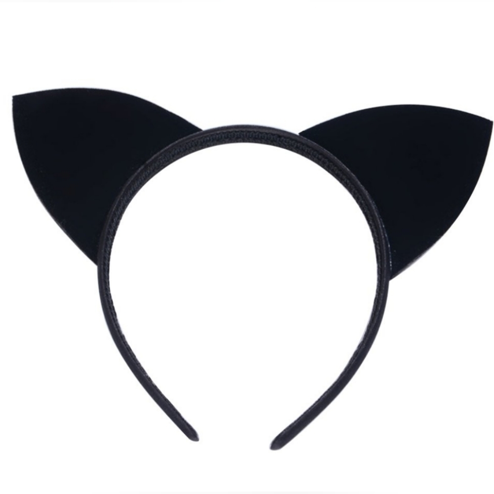 BLACK Velvet Cat Ears Headband NWOT